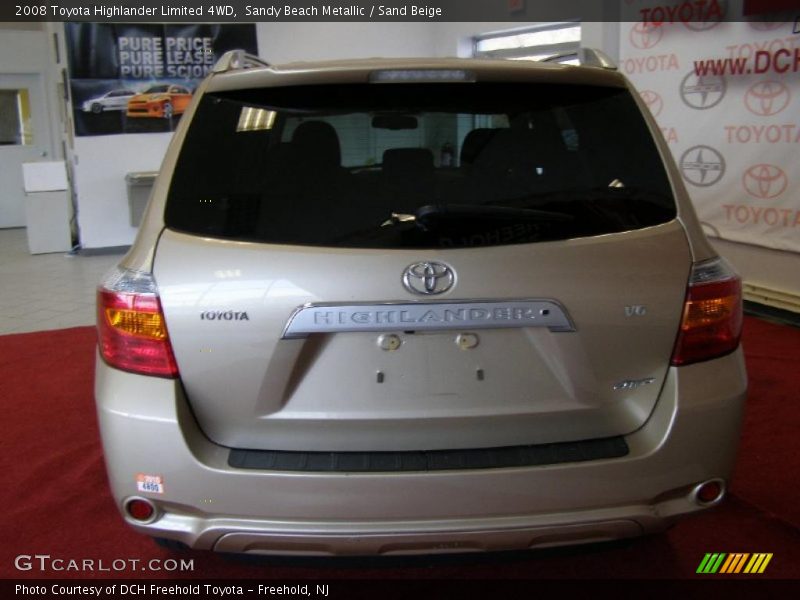 Sandy Beach Metallic / Sand Beige 2008 Toyota Highlander Limited 4WD