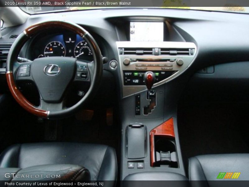 Black Sapphire Pearl / Black/Brown Walnut 2010 Lexus RX 350 AWD