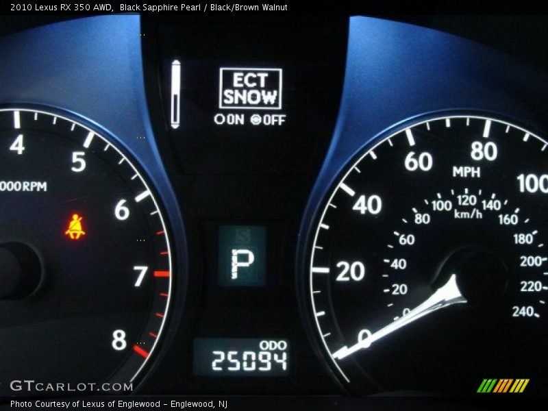Black Sapphire Pearl / Black/Brown Walnut 2010 Lexus RX 350 AWD