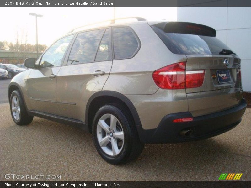 Platinum Bronze Metallic / Sand Beige 2007 BMW X5 3.0si