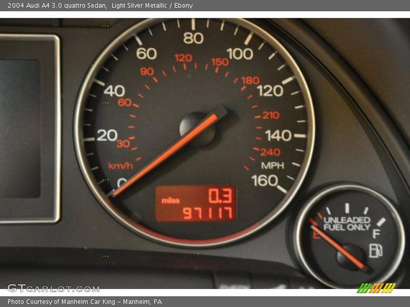 Light Silver Metallic / Ebony 2004 Audi A4 3.0 quattro Sedan