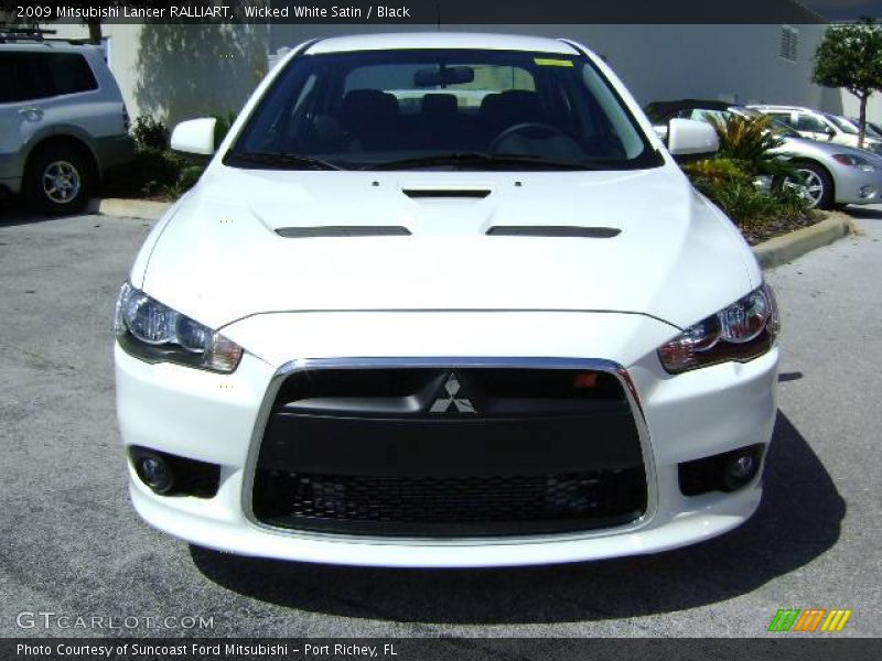 Wicked White Satin / Black 2009 Mitsubishi Lancer RALLIART