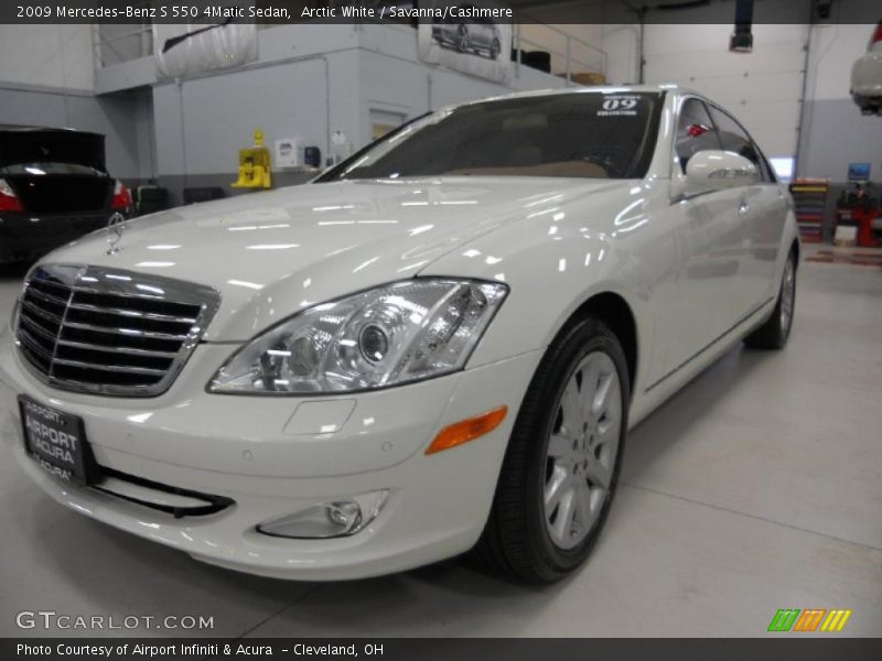 Arctic White / Savanna/Cashmere 2009 Mercedes-Benz S 550 4Matic Sedan