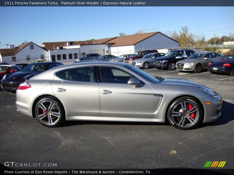 Platinum Silver Metallic / Espresso Natural Leather 2011 Porsche Panamera Turbo