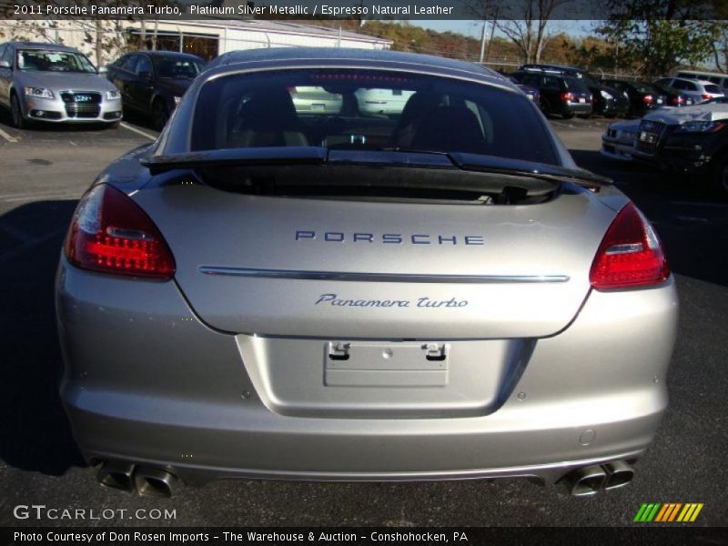 Platinum Silver Metallic / Espresso Natural Leather 2011 Porsche Panamera Turbo
