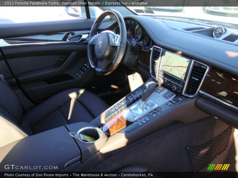 Platinum Silver Metallic / Espresso Natural Leather 2011 Porsche Panamera Turbo