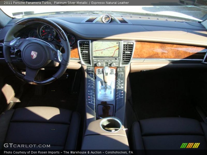 Platinum Silver Metallic / Espresso Natural Leather 2011 Porsche Panamera Turbo