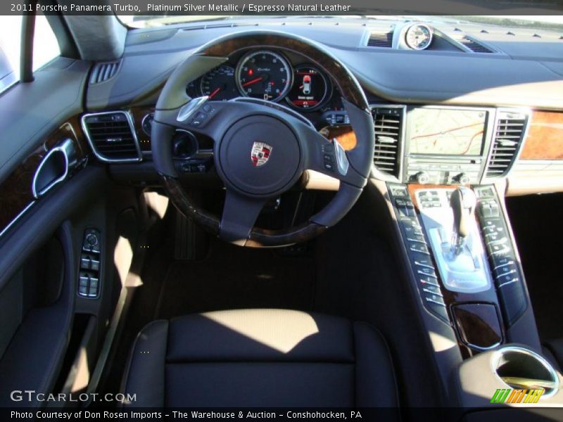Platinum Silver Metallic / Espresso Natural Leather 2011 Porsche Panamera Turbo