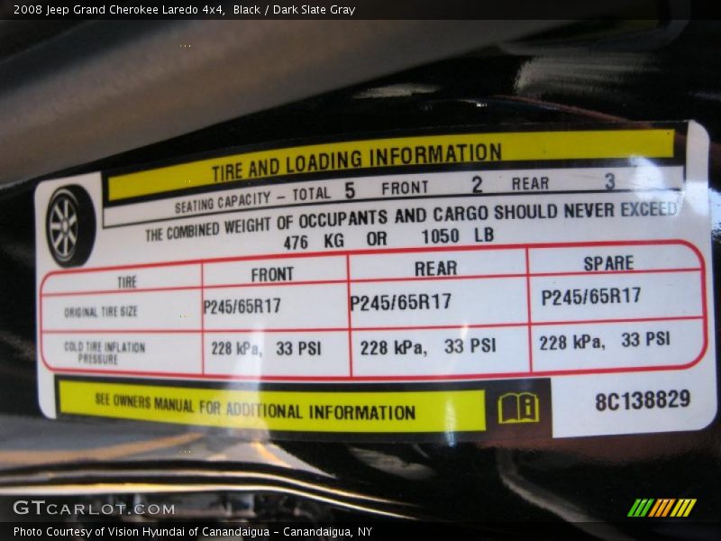 Black / Dark Slate Gray 2008 Jeep Grand Cherokee Laredo 4x4