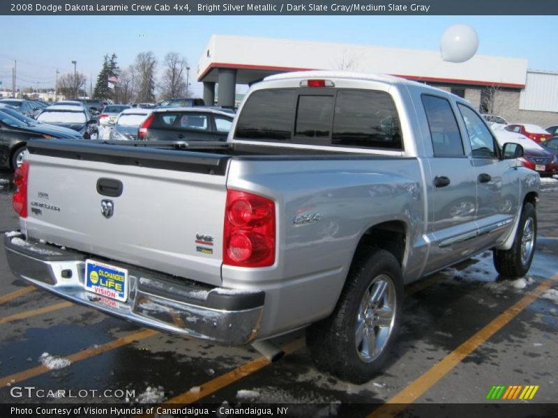Bright Silver Metallic / Dark Slate Gray/Medium Slate Gray 2008 Dodge Dakota Laramie Crew Cab 4x4