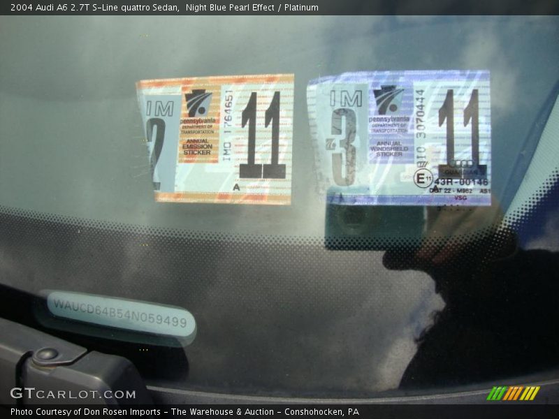 Night Blue Pearl Effect / Platinum 2004 Audi A6 2.7T S-Line quattro Sedan