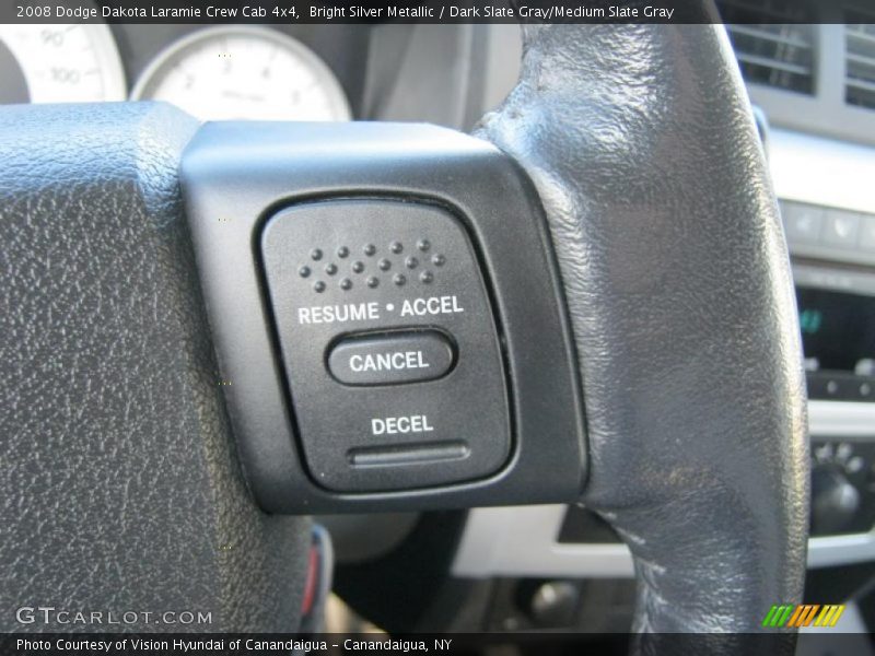 Bright Silver Metallic / Dark Slate Gray/Medium Slate Gray 2008 Dodge Dakota Laramie Crew Cab 4x4