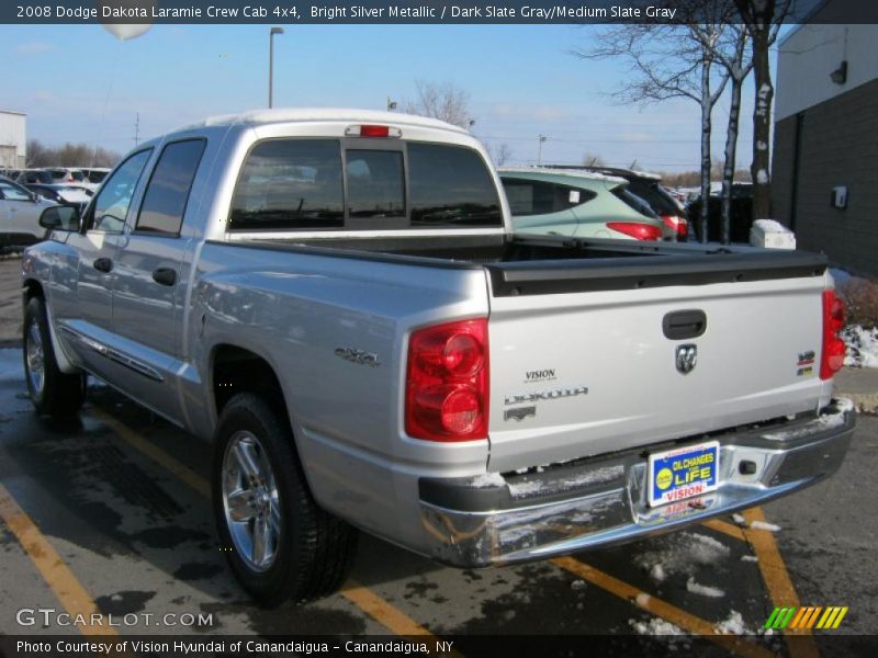 Bright Silver Metallic / Dark Slate Gray/Medium Slate Gray 2008 Dodge Dakota Laramie Crew Cab 4x4