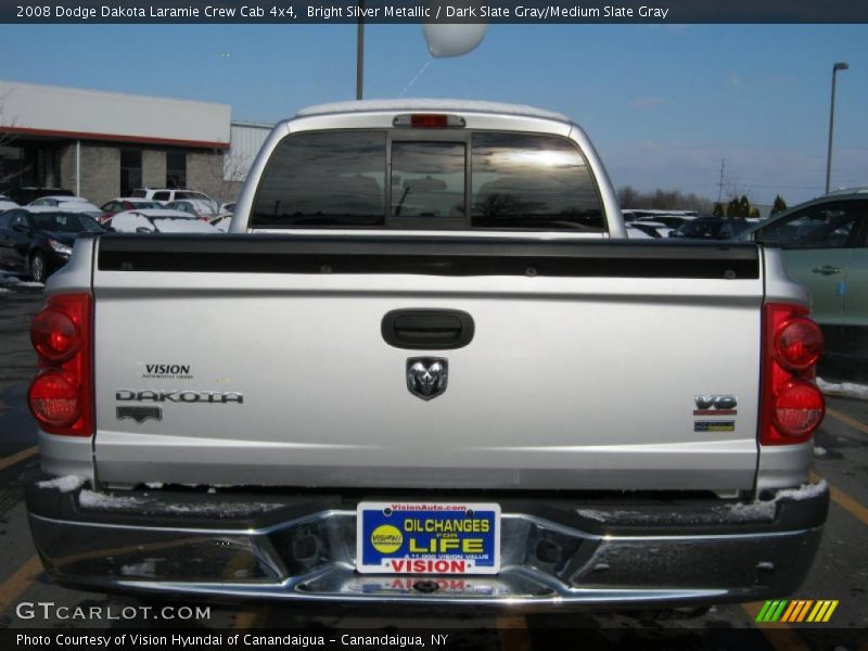 Bright Silver Metallic / Dark Slate Gray/Medium Slate Gray 2008 Dodge Dakota Laramie Crew Cab 4x4