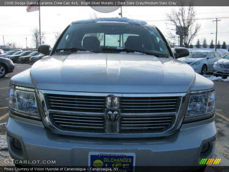 Bright Silver Metallic / Dark Slate Gray/Medium Slate Gray 2008 Dodge Dakota Laramie Crew Cab 4x4