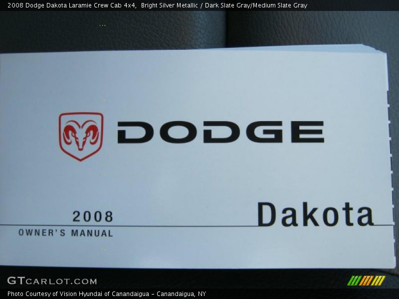 Bright Silver Metallic / Dark Slate Gray/Medium Slate Gray 2008 Dodge Dakota Laramie Crew Cab 4x4