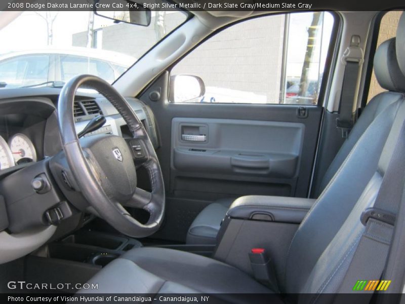 Bright Silver Metallic / Dark Slate Gray/Medium Slate Gray 2008 Dodge Dakota Laramie Crew Cab 4x4