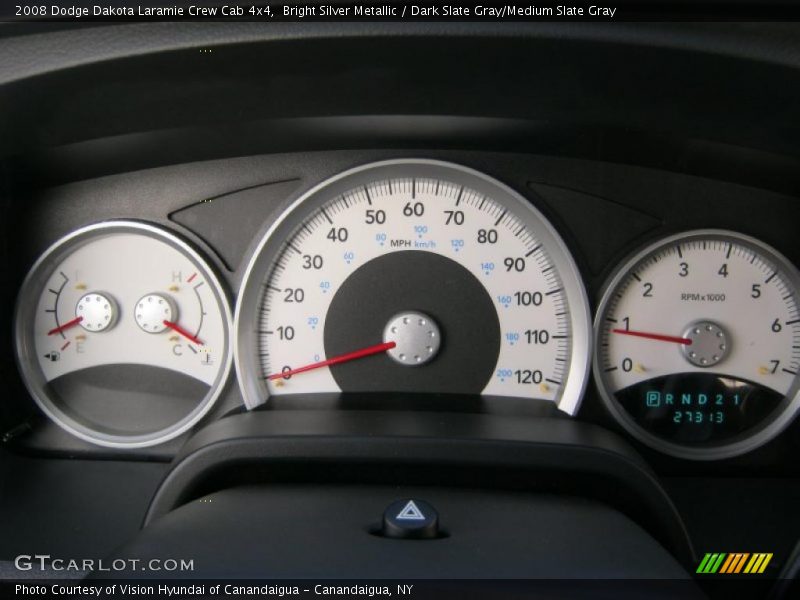 Bright Silver Metallic / Dark Slate Gray/Medium Slate Gray 2008 Dodge Dakota Laramie Crew Cab 4x4