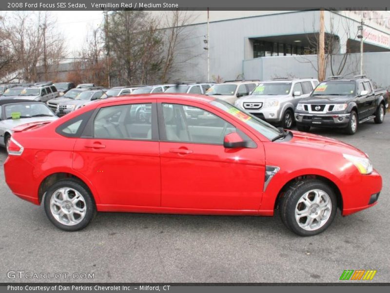 Vermillion Red / Medium Stone 2008 Ford Focus SES Sedan