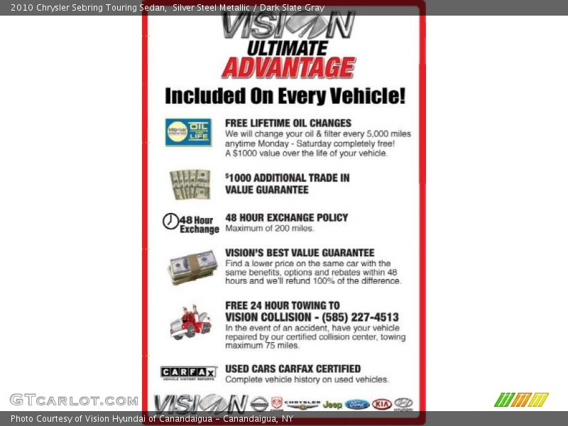 Silver Steel Metallic / Dark Slate Gray 2010 Chrysler Sebring Touring Sedan