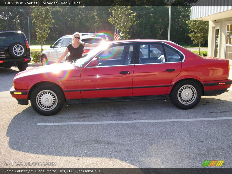 Red / Beige 1989 BMW 5 Series 535i Sedan