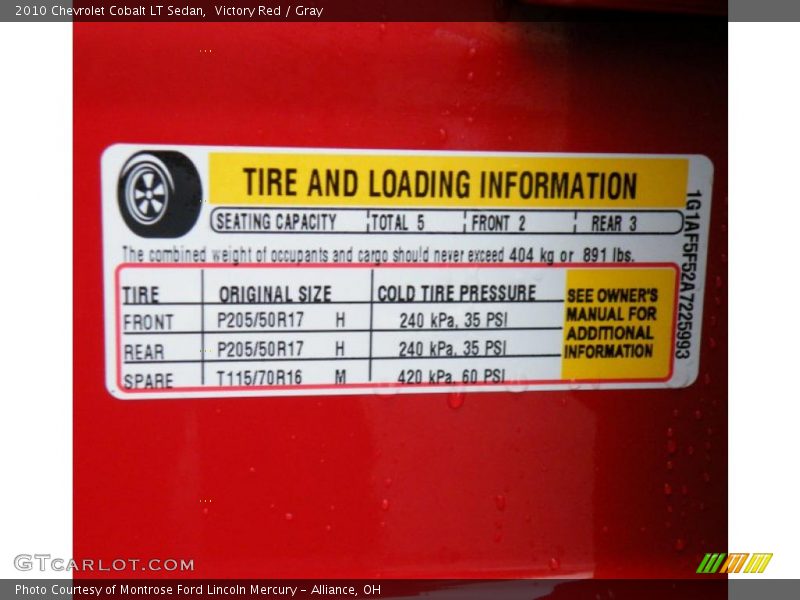 Victory Red / Gray 2010 Chevrolet Cobalt LT Sedan
