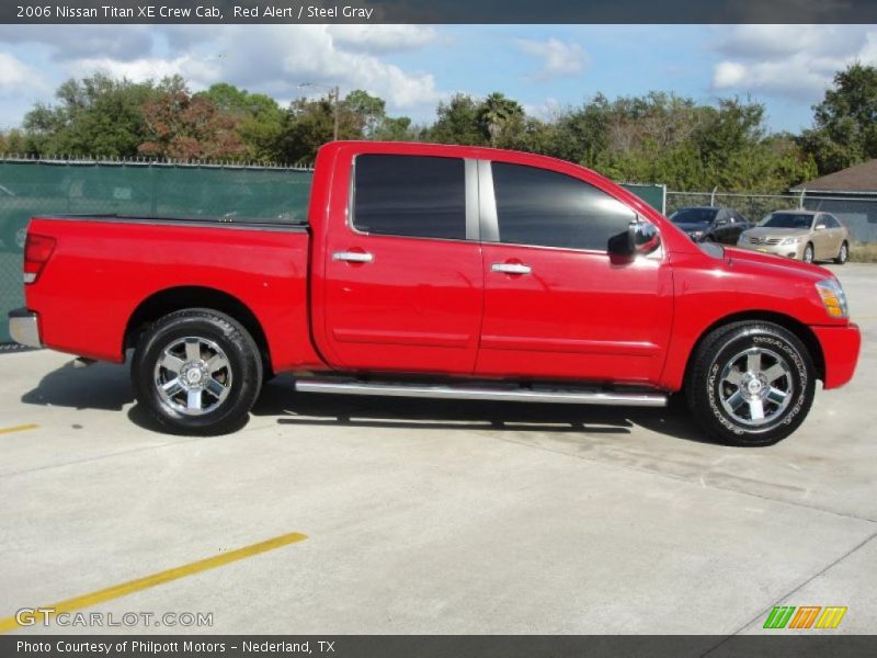 Red Alert / Steel Gray 2006 Nissan Titan XE Crew Cab
