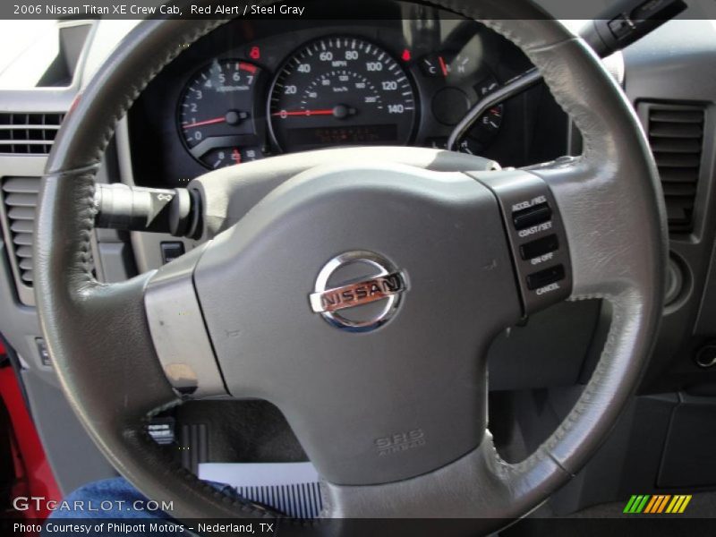 Red Alert / Steel Gray 2006 Nissan Titan XE Crew Cab