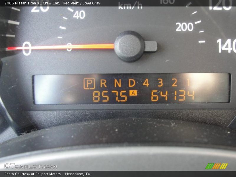 Red Alert / Steel Gray 2006 Nissan Titan XE Crew Cab