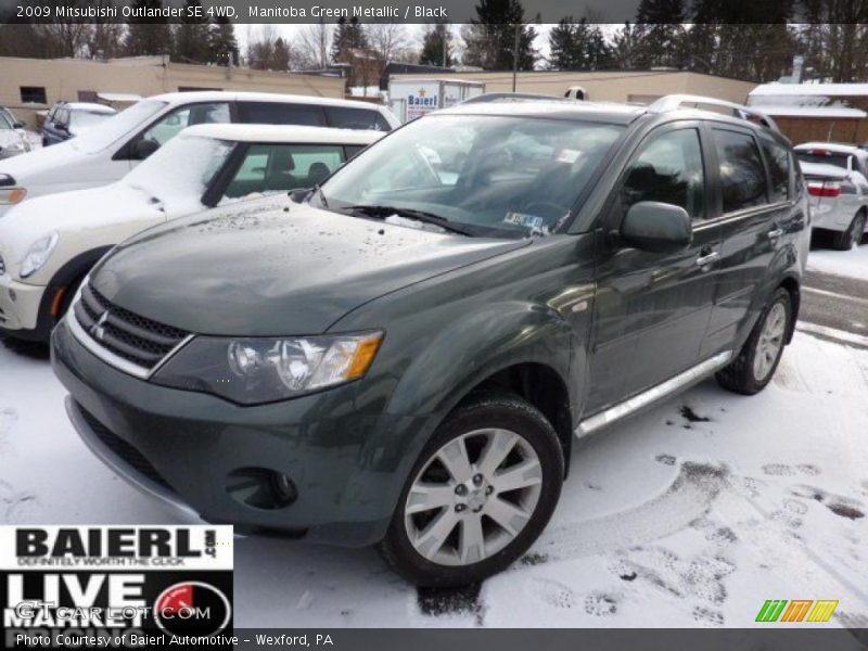 Manitoba Green Metallic / Black 2009 Mitsubishi Outlander SE 4WD