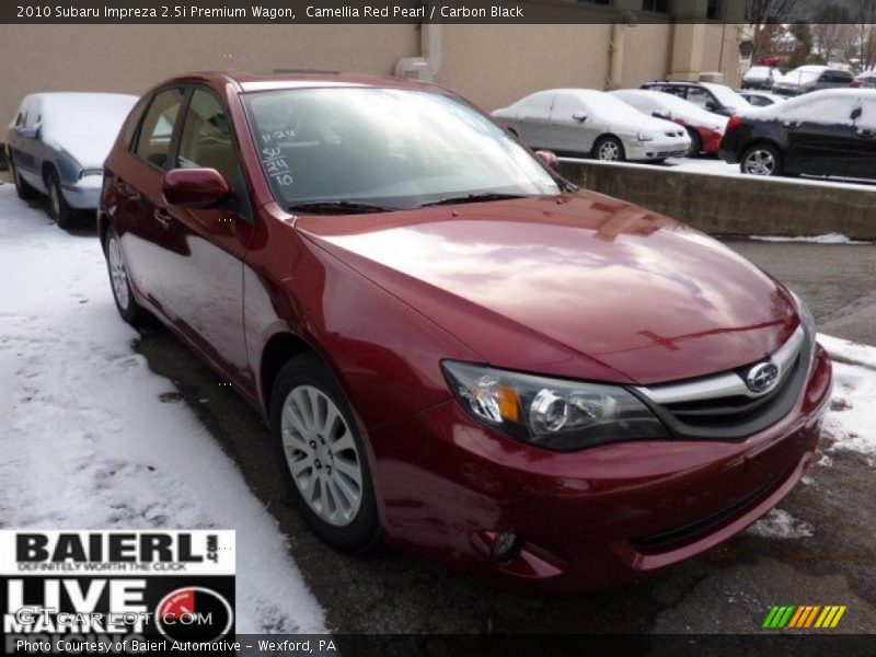 Camellia Red Pearl / Carbon Black 2010 Subaru Impreza 2.5i Premium Wagon