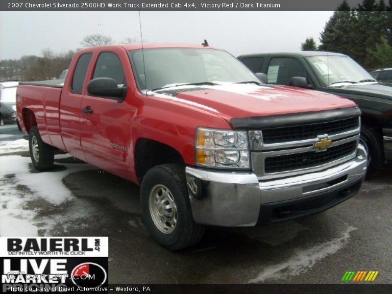 Victory Red / Dark Titanium 2007 Chevrolet Silverado 2500HD Work Truck Extended Cab 4x4