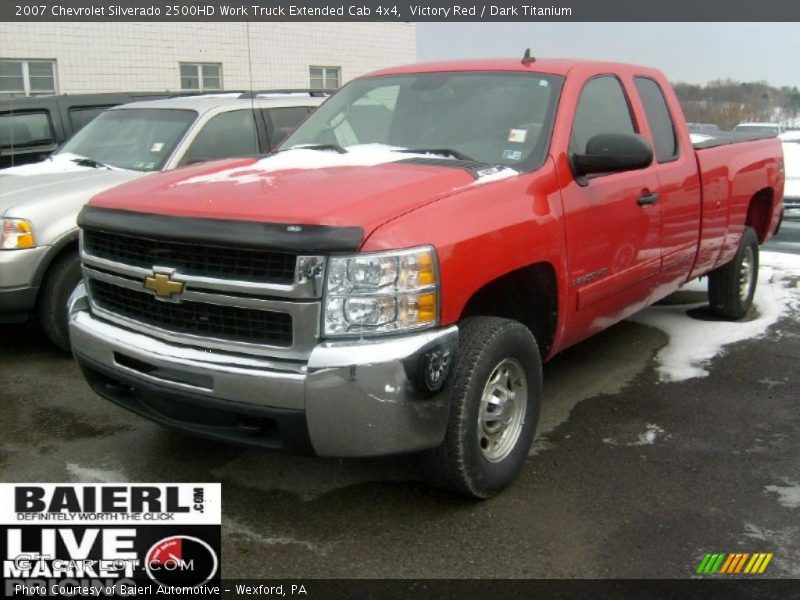 Victory Red / Dark Titanium 2007 Chevrolet Silverado 2500HD Work Truck Extended Cab 4x4