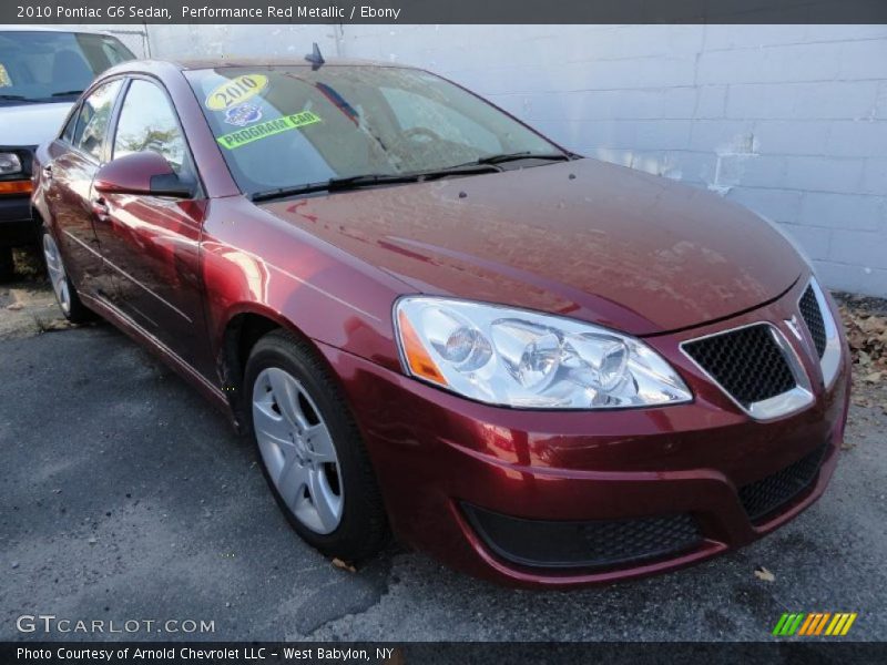 Performance Red Metallic / Ebony 2010 Pontiac G6 Sedan