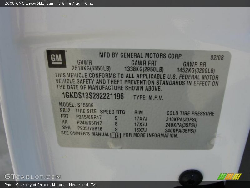 Summit White / Light Gray 2008 GMC Envoy SLE