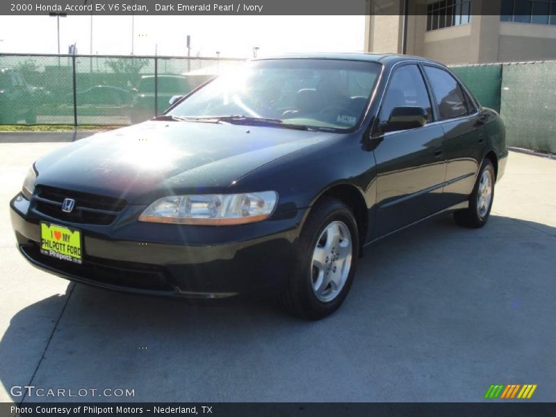 Dark Emerald Pearl / Ivory 2000 Honda Accord EX V6 Sedan