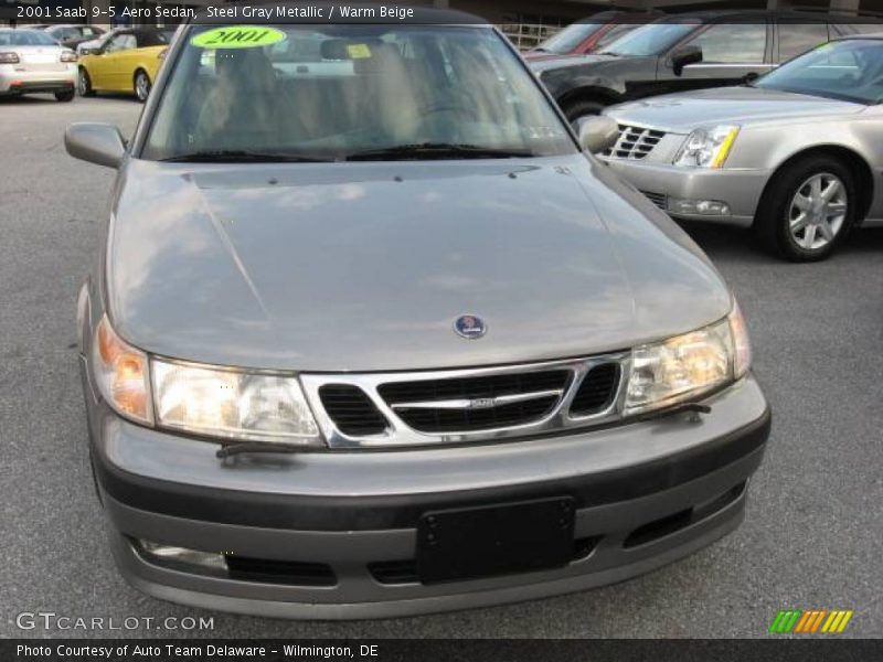 Steel Gray Metallic / Warm Beige 2001 Saab 9-5 Aero Sedan