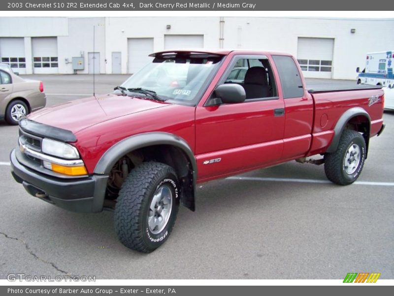 Dark Cherry Red Metallic / Medium Gray 2003 Chevrolet S10 ZR2 Extended Cab 4x4