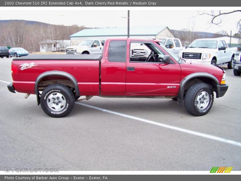 Dark Cherry Red Metallic / Medium Gray 2003 Chevrolet S10 ZR2 Extended Cab 4x4