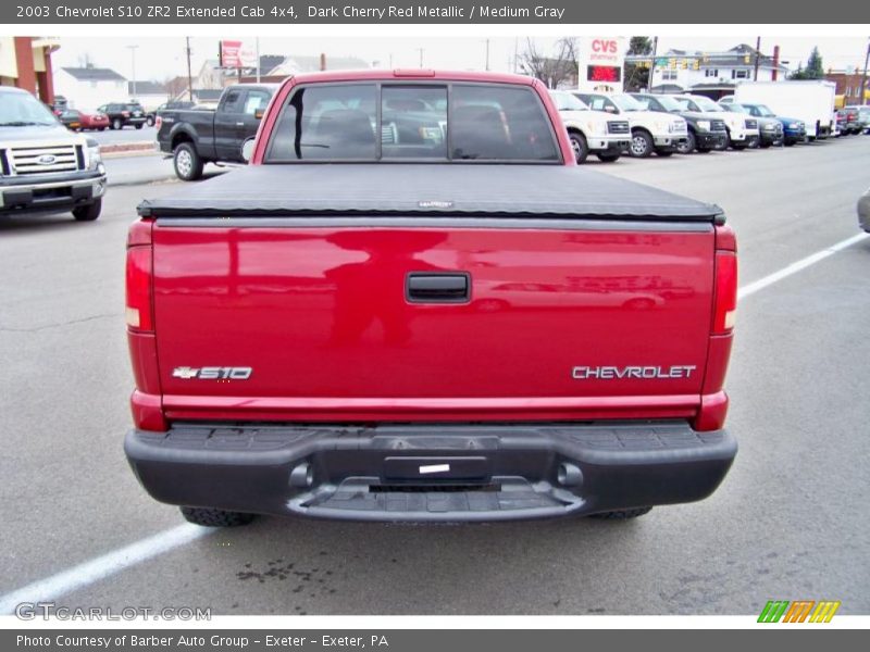 Dark Cherry Red Metallic / Medium Gray 2003 Chevrolet S10 ZR2 Extended Cab 4x4