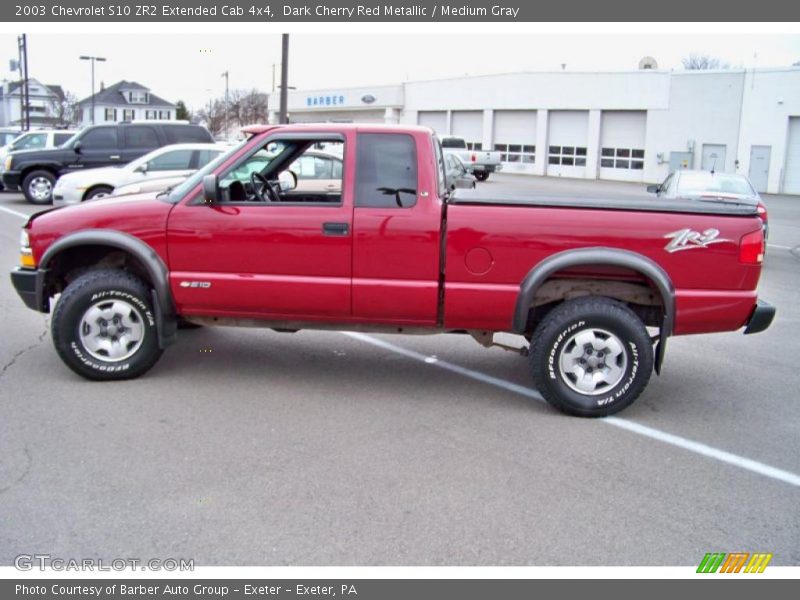 Dark Cherry Red Metallic / Medium Gray 2003 Chevrolet S10 ZR2 Extended Cab 4x4
