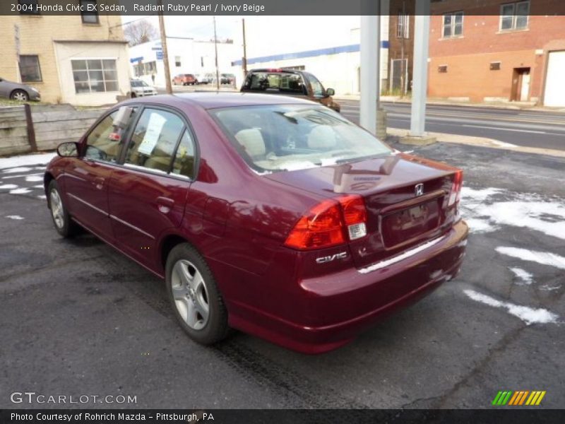 Radiant Ruby Pearl / Ivory Beige 2004 Honda Civic EX Sedan