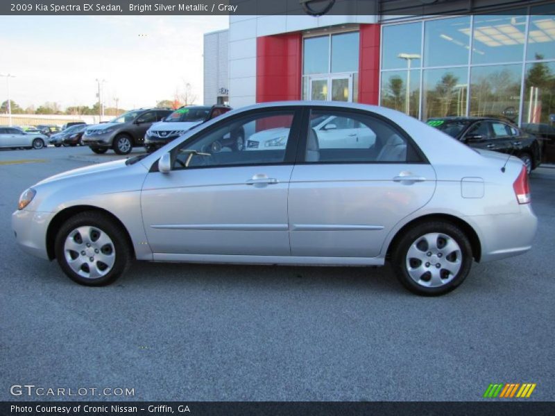Bright Silver Metallic / Gray 2009 Kia Spectra EX Sedan