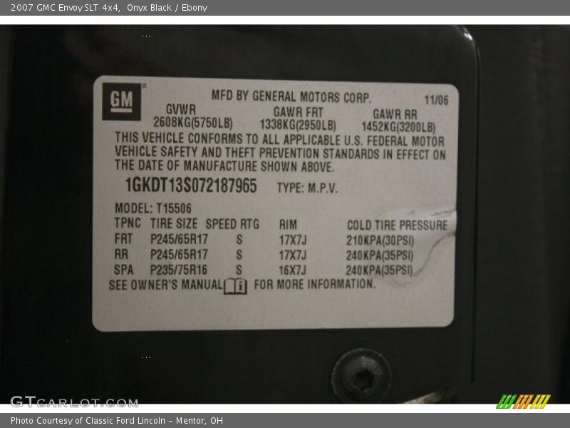 Onyx Black / Ebony 2007 GMC Envoy SLT 4x4