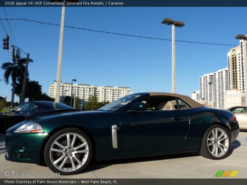 Emerald Fire Metallic / Caramel 2008 Jaguar XK XKR Convertible