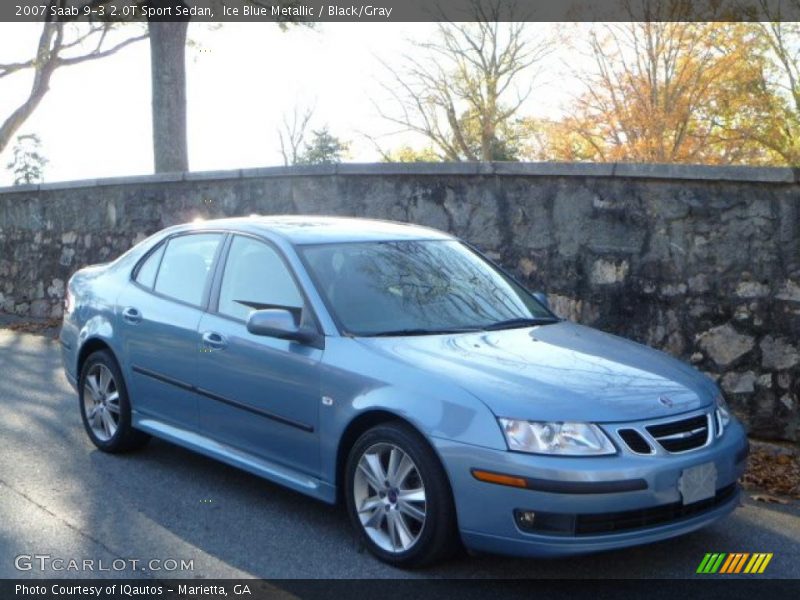Ice Blue Metallic / Black/Gray 2007 Saab 9-3 2.0T Sport Sedan