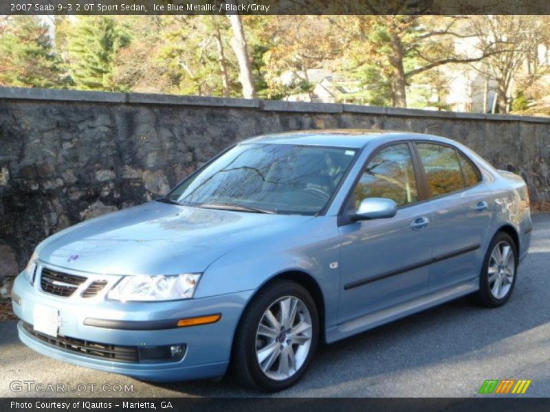 Ice Blue Metallic / Black/Gray 2007 Saab 9-3 2.0T Sport Sedan