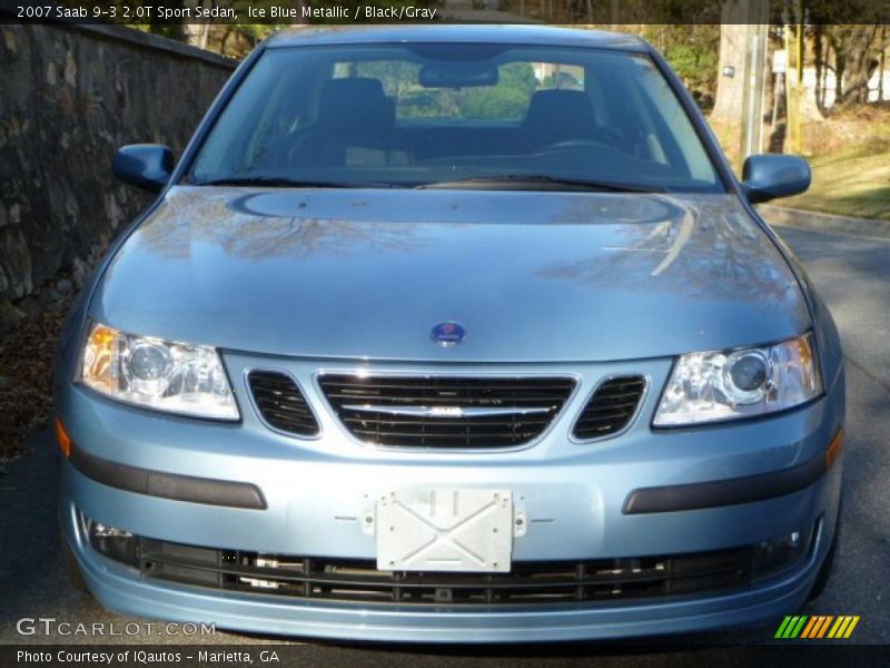 Ice Blue Metallic / Black/Gray 2007 Saab 9-3 2.0T Sport Sedan