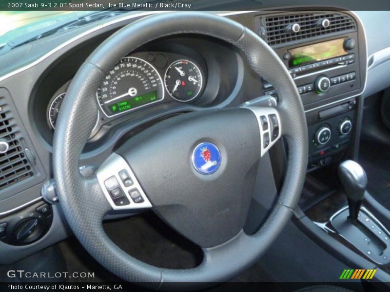 Ice Blue Metallic / Black/Gray 2007 Saab 9-3 2.0T Sport Sedan