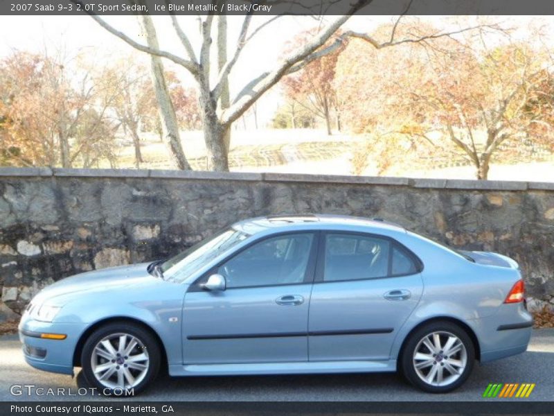 Ice Blue Metallic / Black/Gray 2007 Saab 9-3 2.0T Sport Sedan